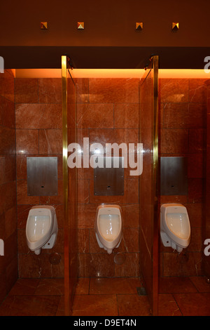 Urinal, toilet, men, five-star hotel casino Encore, Las Vegas, Nevada, the United States of America, the USA Stock Photo