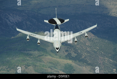 A U.S. Air Force E-3 Sentry airborne warning and control system aircraft. Stock Photo