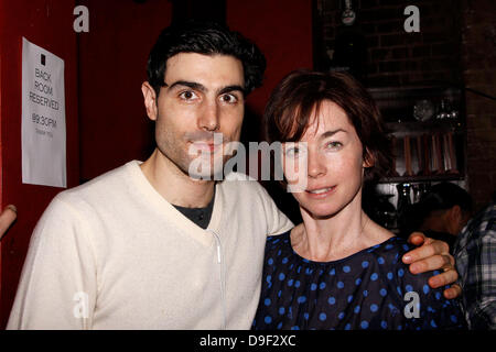 Louis Cancelmi and Julianne Nicholson Opening night after party for the Off-Broadway production of The 'Hallway Trilogy: Nursing' held at Dublin 6 restaurant New York City, USA - 24.02.11 Stock Photo