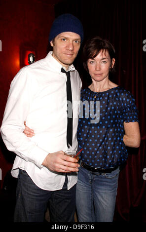 Adam Rapp and Julianne Nicholson Opening night after party for the Off-Broadway production of The 'Hallway Trilogy: Nursing' held at Dublin 6 restaurant New York City, USA - 24.02.11 Stock Photo