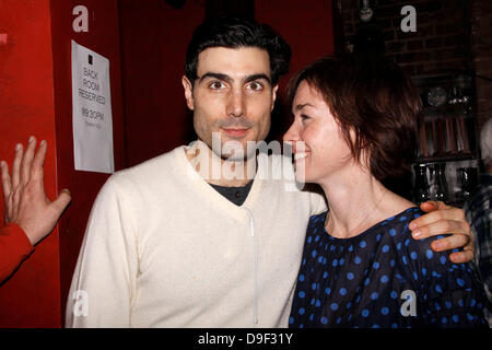 Louis Cancelmi and Julianne Nicholson Opening night after party for the Off-Broadway production of The 'Hallway Trilogy: Nursing' held at Dublin 6 restaurant New York City, USA - 24.02.11 Stock Photo