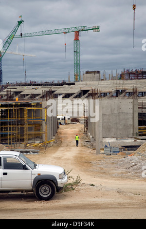 Construction Nelson Mandela Bay Stadium in Port Elizabeth is underway stadium in Eastern Cape will host seven matches including Stock Photo