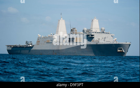 Arabian Gulf, February 7, 2012 - The amphibious transport dock ship USS New Orleans is underway in the Arabian Gulf. Stock Photo