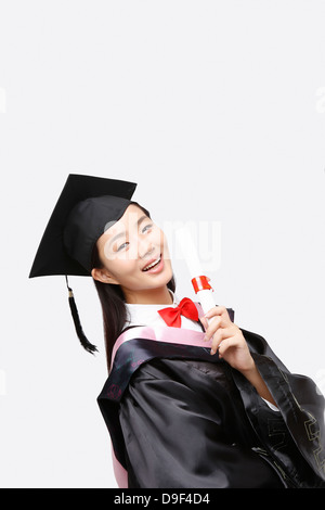 young woman in baccalaureate grown Stock Photo