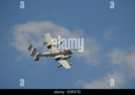 A Grumman OV-1 Mohawk in flight over Florida. Stock Photo