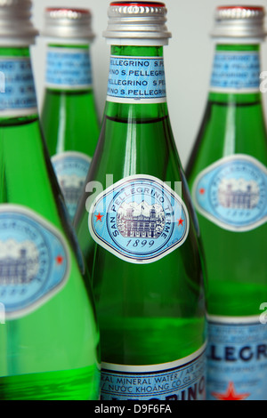 Bottles of San Pellegrino sparkling water Stock Photo