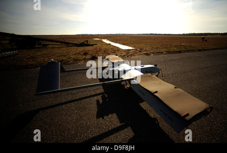 A U.S. Army RQ-7B Shadow unmanned aerial vehicle. Stock Photo