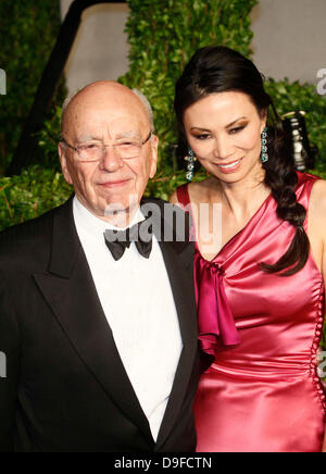 Rupert Murdoch and his wife Wendi Deng Murdoch 2011 Vanity Fair Oscar Party at Sunset Tower Hotel - Arrivals West Hollywood, California - 27.02.11 Not available for publication in Germany. Available for publication in the rest of the world Stock Photo