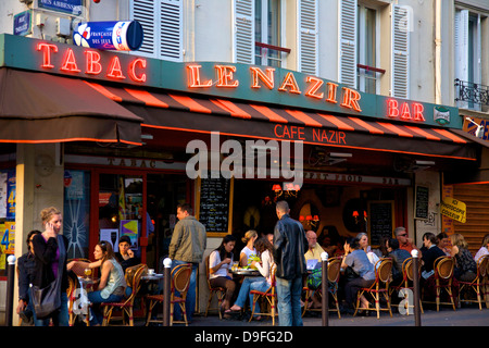 Outdoor Restaurant in Montmartre, Paris, France Stock Photo