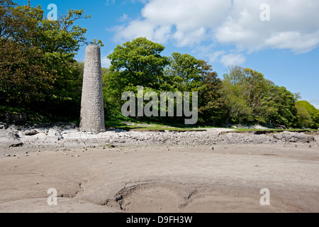 Chimney at former smelting works near Jenny Brown's Point in summer Silverdale Morecambe Bay Lancashire England UK United Kingdom Britain Stock Photo