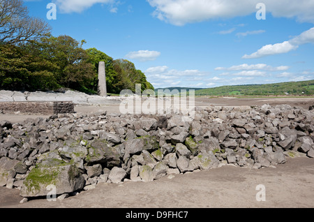 Chimney at former smelting works near Jenny Brown's Point in summer Silverdale Morecambe Bay Lancashire England UK United Kingdom Britain Stock Photo