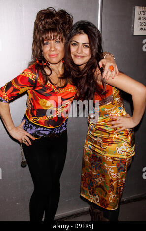 Ilene Kristen in costume as Aunt Toniann and Shenaz Treasurywala Backstage at the Off-Broadway comedy 'My Big Gay Italian Wedding' at St. Luke's Theatre New York City, USA - 03.03.11 Stock Photo