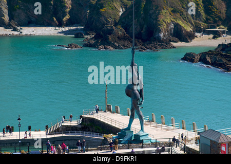 Verity statue by Damien Hirst, Ilfracombe, Devon, England, UK Stock Photo