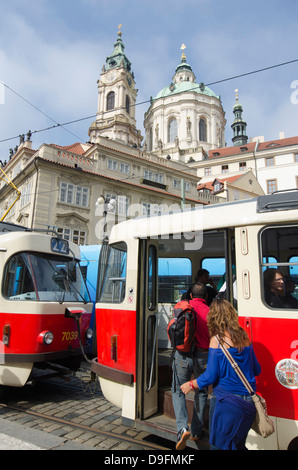 Street tram, Prague, Czech Republic Stock Photo