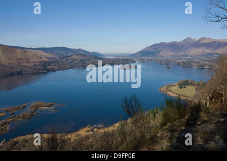 Derwent Water, Keswick, and Skiddaw Fell, from Surprise View, Lake District National Park, Cumbria, England, UK Stock Photo