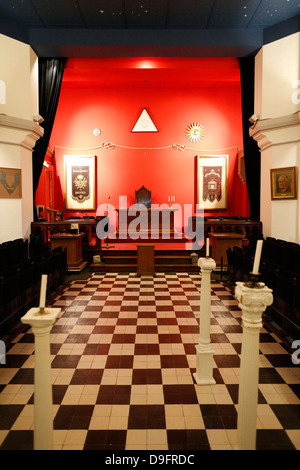 The Franklin Delano Roosevelt masonic lodge room in the Grande Loge de France, Paris, France Stock Photo