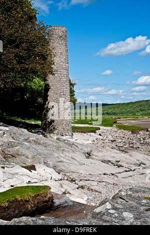 Disused copper smelting chimney near Jenny Brown's Point Silverdale Morecambe Bay Lancashire England GB Great Britain UK United Kingdom Stock Photo