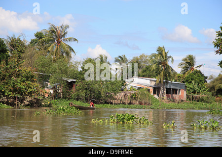 Canal, Can Tho, Mekong Delta, Can Tho Province, Vietnam, Indochina, Southeast Asia Stock Photo
