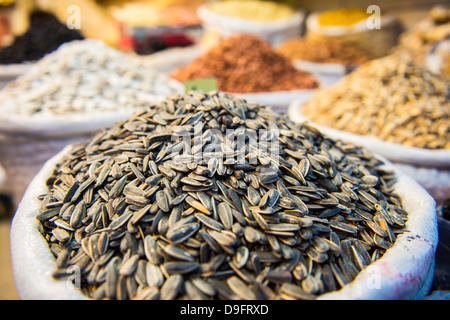 Nuts for sale in the Bazaar of Sulaymaniyah, Iraq Kurdistan, Iraq, Middle East Stock Photo