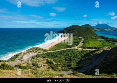 View over Turtle Bay on St. Kitts, St. Kitts and Nevis, Leeward Islands, West Indies, Caribbean Stock Photo