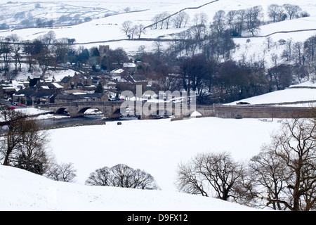 Burnsall in winter, Wharfedale, Yorkshire, England, UK Stock Photo