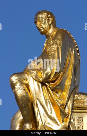 Gilded statue of Prince Albert, The Albert Memorial, Kensington Gardens, London, England, UK Stock Photo