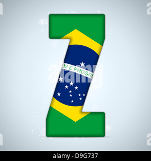 Vector - Brazil Flag Brazilian Alphabet Letters Words Stock Photo - Alamy