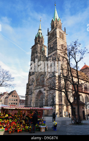St. Lorenz church in Nuremberg, Bavaria, Germany - Jan 2012 Stock Photo
