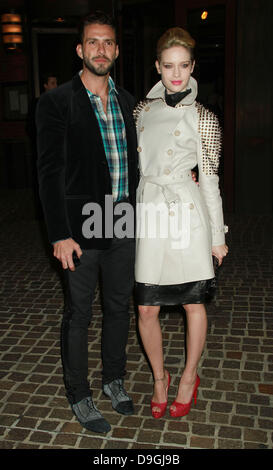 Lorenzo Martone and Julie Ordon New York Screening of 'Cracks' hosted by the Cinema Society and Montblanc at the Tribeca Grand Hotel - Arrivals New York City, USA- 16.03.11 Stock Photo