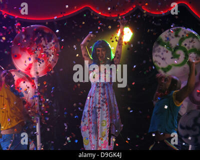 Singer Katy Perry performing her 'Californian Dreams Tour' at the Hammersmith Apollo where she got into the spirit of St.Patrick's day. London, England - 17.03.11 Stock Photo