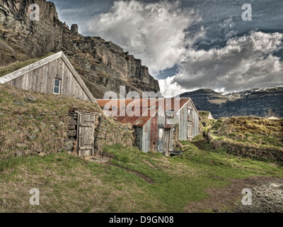 Old farm houses, Nupsstadur, Iceland Stock Photo