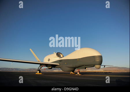 June 11, 2012 - An RQ-4 Global Hawk unmanned aerial vehicle sits on the flight line. Stock Photo