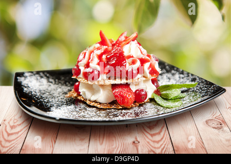 Summer dessert with berries Stock Photo