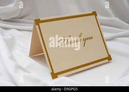 Thank you text on card Stock Photo