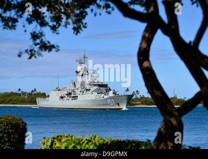 The Royal Australian Navy Anzac-class frigate HMAS Perth. Stock Photo