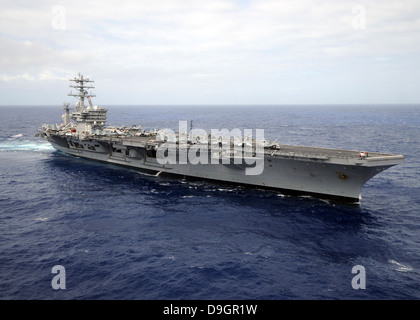 Pacific Ocean, June 25, 2012 - The aircraft carrier USS Nimitz transits the Pacific Ocean. Stock Photo