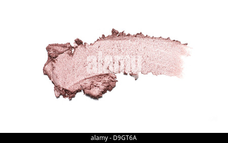 pink shimmer eyeshadow smear cut out onto a white background Stock Photo