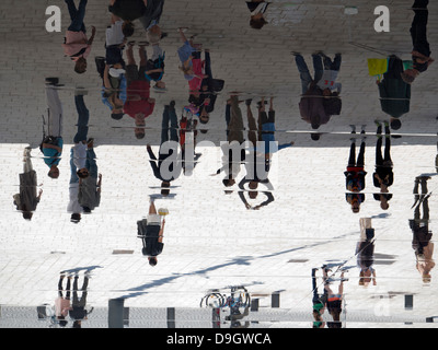 The world turned upside-down - strange reflections at the Old Port of Marseilles, France 3 Stock Photo