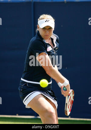 Eastbourne, UK. 19th June, 2013. Elena Vesnina(RUS) defeats Heather ...