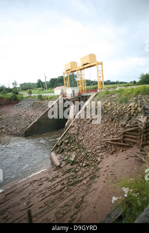 The Shepody River Tidal Dam in New Brunswick. Stock Photo