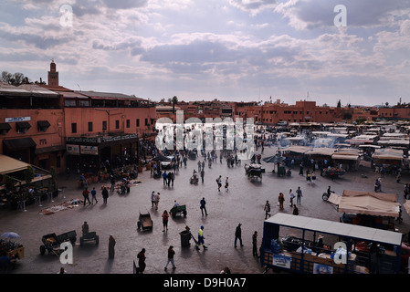 Jeema El Fna square early in the afternoon.  Marrakesh, Morocco Stock Photo