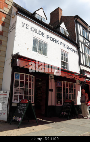 Dickinson & Morris 'Ye Olde Pork Pie Shoppe' in Melton Mowbray town centre, Leicestershire, England Stock Photo