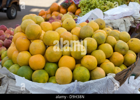 Asia, India, Karnataka, Mysore, Market stall with oranges Stock Photo