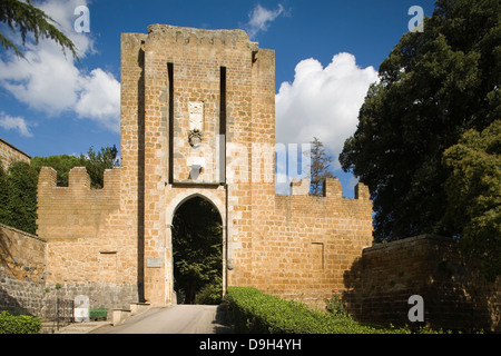 europe, italy, umbria, orvieto, albornoz fortress and rocca gate Stock Photo