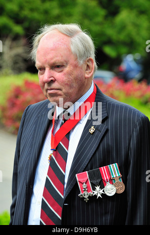 Leyland Ridings MBE - member of Kent County Council for Sandwich, at Kings Hill, Kent, former site of the West Malling Airfield. Stock Photo