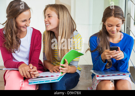 Students having fun in a school Stock Photo