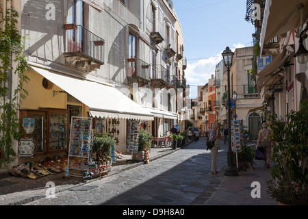 Streets and Alleys of Lipari, Aeolian Islands, Italy Stock Photo