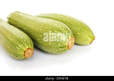 Fresh zucchini isolated on white background. Stock Photo