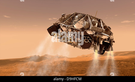 The rover and descent stage for NASA's Mars Science Laboratory spacecraft. Stock Photo