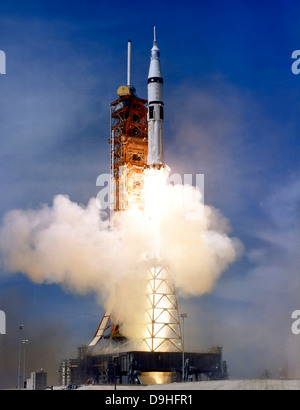 Liftoff of the Saturn IB launch vehicle. Stock Photo
